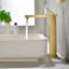 Robinet de lavabo vasque à poignée simple en laiton massif 12 "avec ensemble de drain et plaque de pont-94592379-100234075