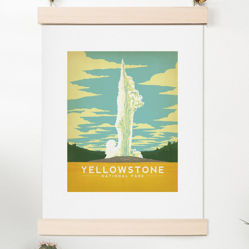 Publicité rétro du parc national de Yellowstone, 20' ' H x 16' ' L x 0,12' ' D