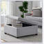 Repose-pieds rectangulaire rembourré en tissu