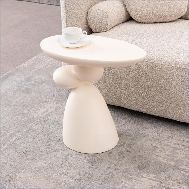 Table basse moderne en fibre de verre minimaliste pour le salon, facile à nettoyer et amp; Prêt à l'emploi