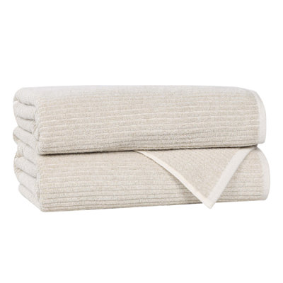 Destin Viscose Cotton Blend Medium Weight Textured Ribbed Bath Towels