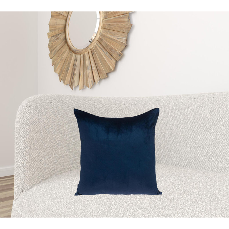 Coussin 16 po x 16 po, Bleu marine / gris