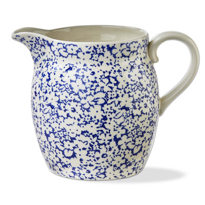 Elverda Lisbon Ceramic Blue And White Print Pitcher