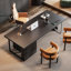 Black Rectangular Solid Wood Writing desk with drawers desk-1932095805