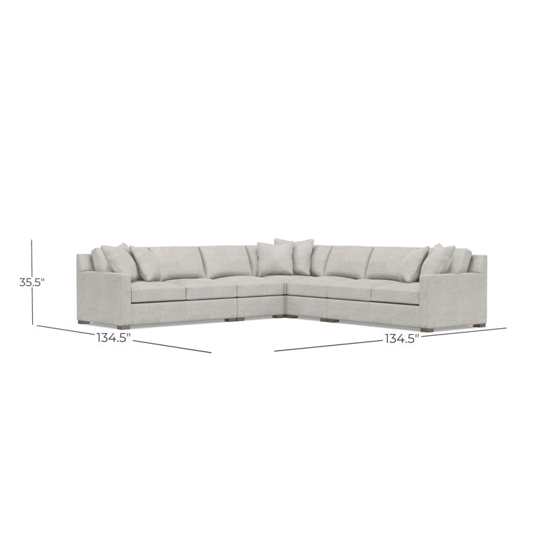 Kelsey Sectional, Light Gray Polyester