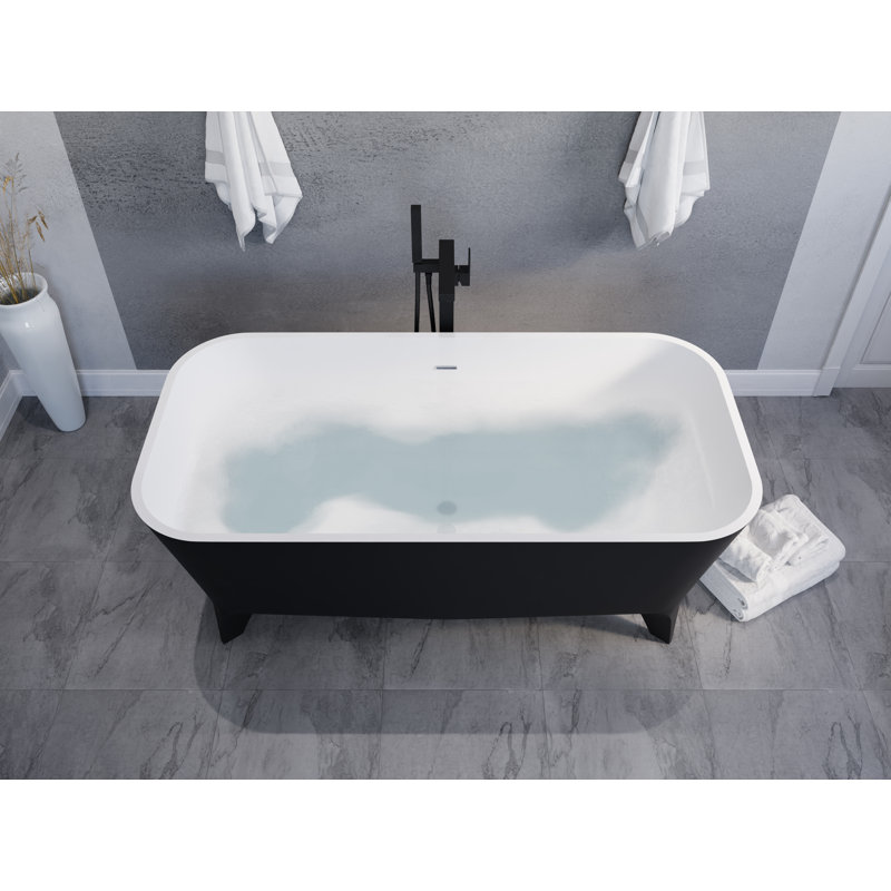 63'' x 31.5'' Freestanding Soaking Stone Bathtub