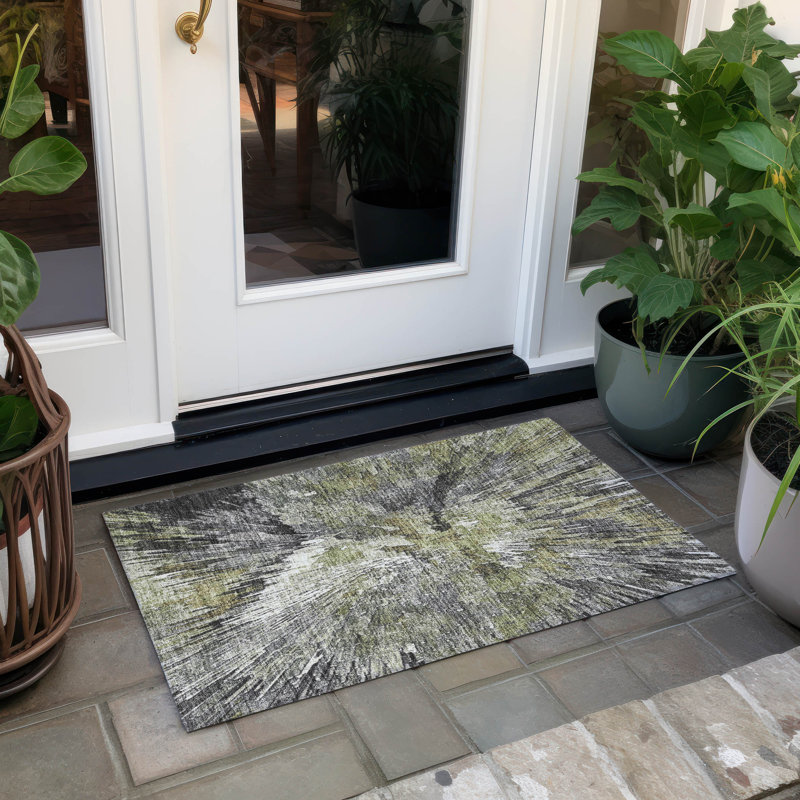 Machine Washable Indoor/Outdoor Pablo ACN2283 Abstract Rug, Rectangle 1'8" x 2'6"