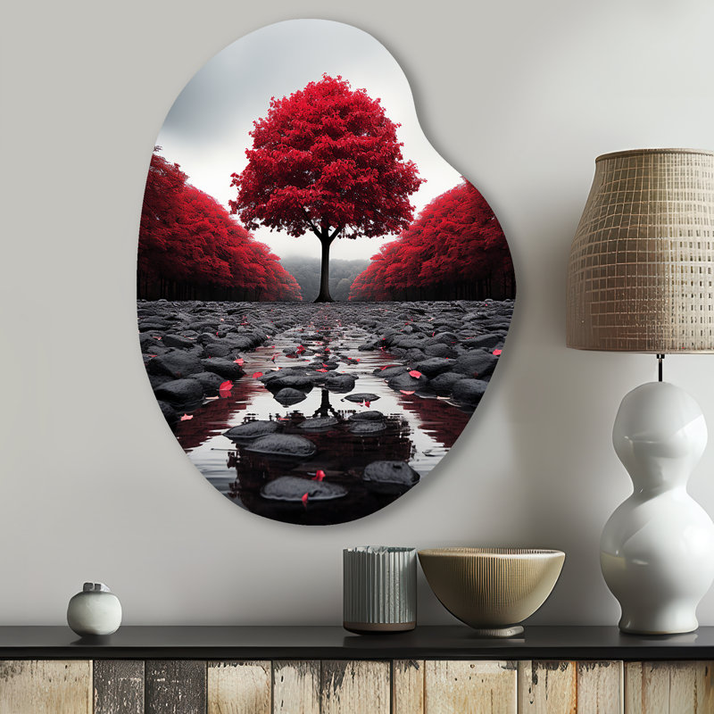 Welles - Asymmetric Forest Wall Art, Sculpture murale en métal de forme unique, H 30 po x l 22 po