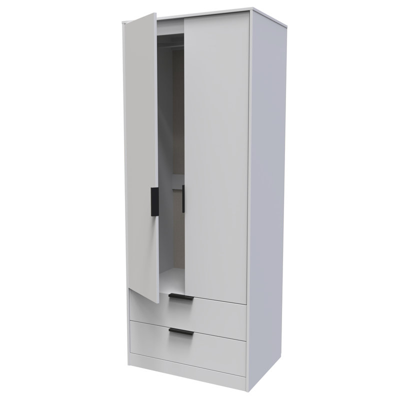 Turah Manufactured Wood Wardrobe, Grey Matt