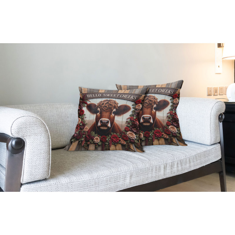 Coussin décoratif réversible en tissu, H 18 po x l 18 po, Carré