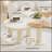 Circular Beige Cream Coffee Table Set