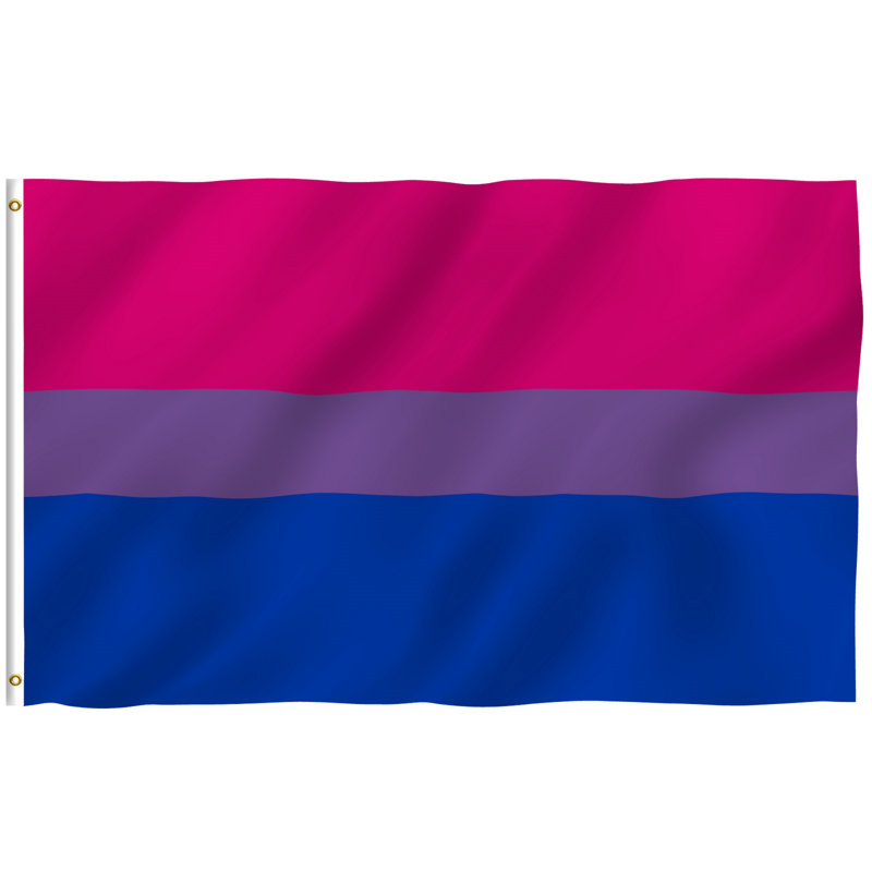Vivid Pink and Blue Polyester Bi Pride Flag with Brass Grommets