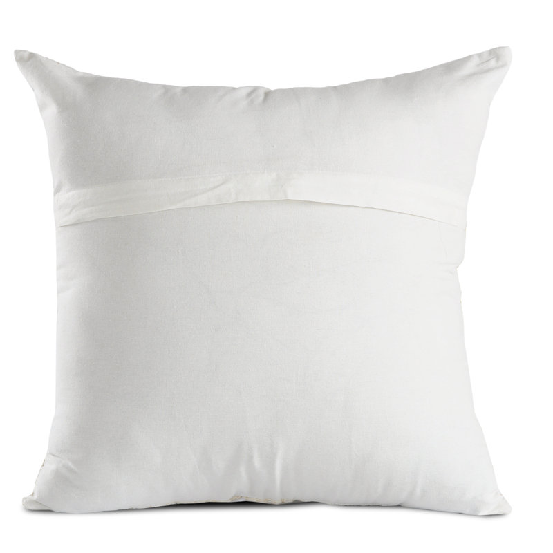 Light Pink and Cream Cotton Patchwork Throw Pillow