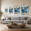 «Aquamarine Floral» par Silvia Vassileva, impression sur toile-130839446-130839449