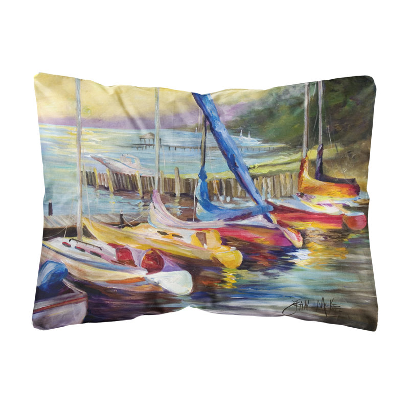 Coussin décoratif intérieur / extérieur Voiliers au coucher du soleil