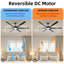Ventilateur de plafond moderne en aluminium à 6 pales avec lumière DEL 3 couleurs, moteur à courant continu réversible à 6 vitesses et télécommande-1029264705-1029264706