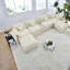 Canapé d'angle moderne en forme de U avec console de rangement, canapé en chenille pour salon familial-651938807