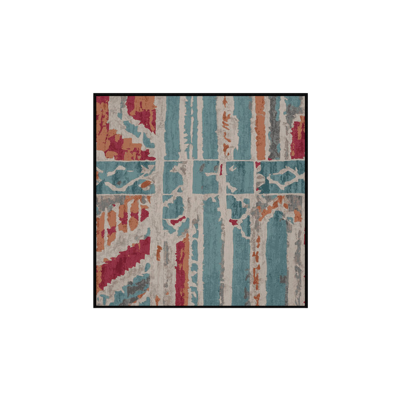 Tapis gris lavable à la machine, Carré 3 pi