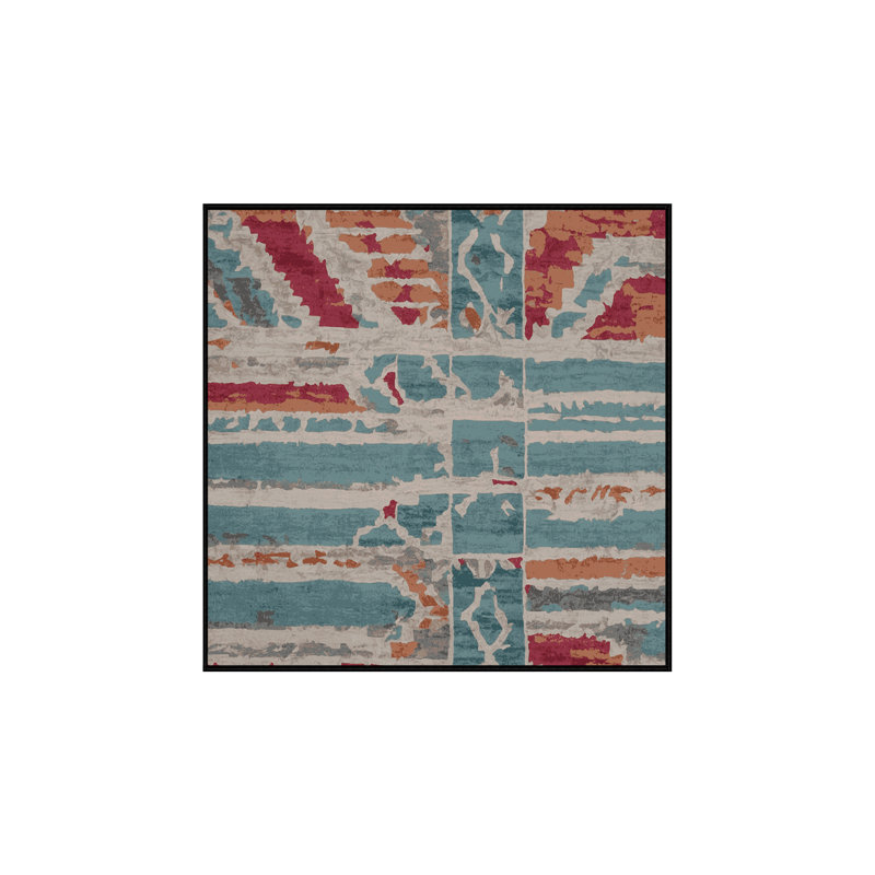 Tapis gris lavable à la machine, Carré 6 pi