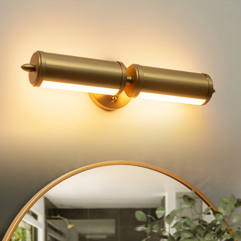 2-Light Dimmable Modern LED Wall Sconce with Rotatable Cylindrical for Kitchen