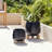 Ereka Stoneware and Ceramic Footed Round Planters with Triple Ball Base Design Set of 2-1852085795
