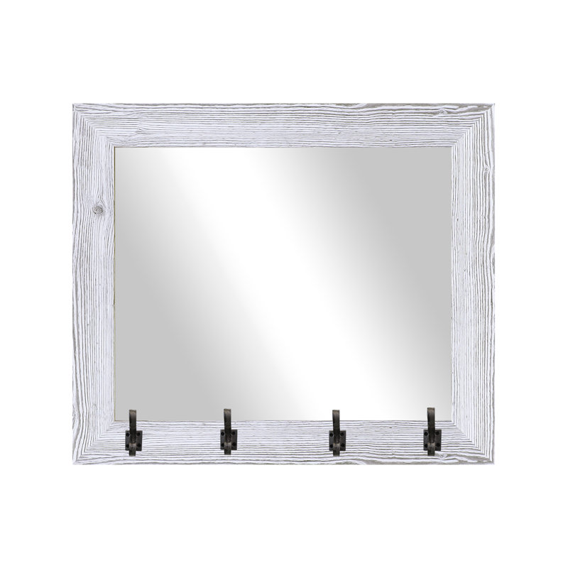 Miroir Tecopa, Blanc délavé / acier
