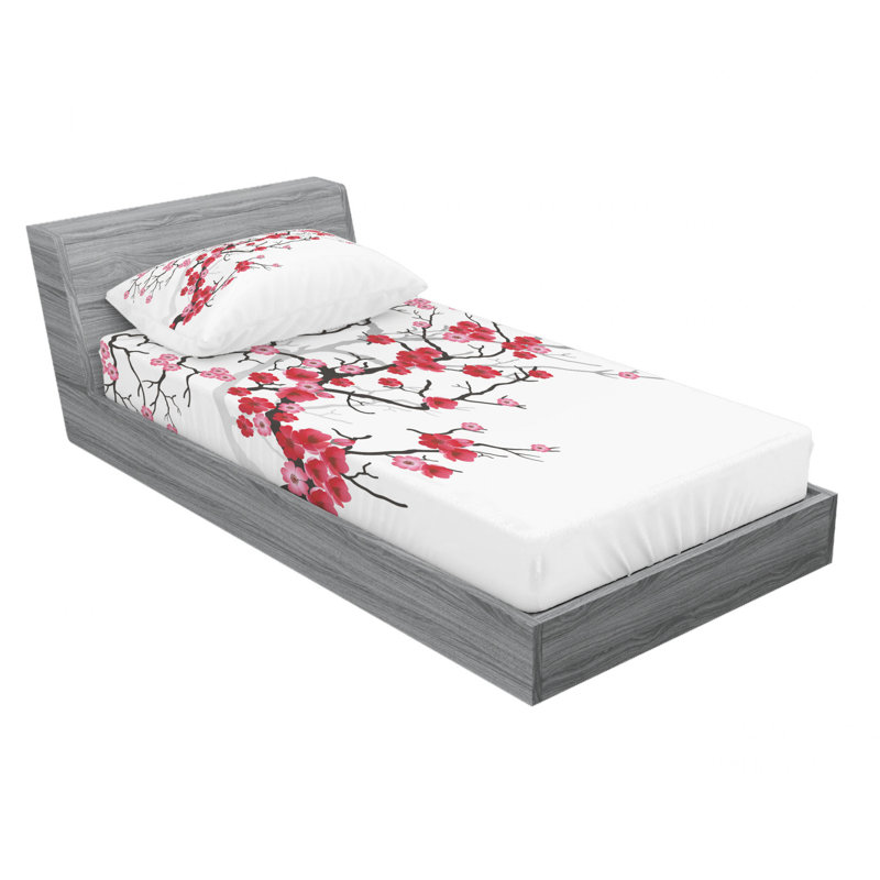 Microfiber Abstract Sheet Set, Twin XL Sheet Set with Fitted Sheet
