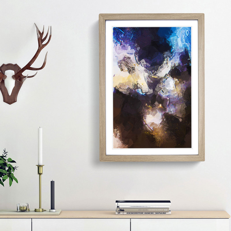 Splatter of Paint in Abstract - Picture Frame Graphic Art Print, Oak Framed, 36cm H x 27cm W x 2cm D