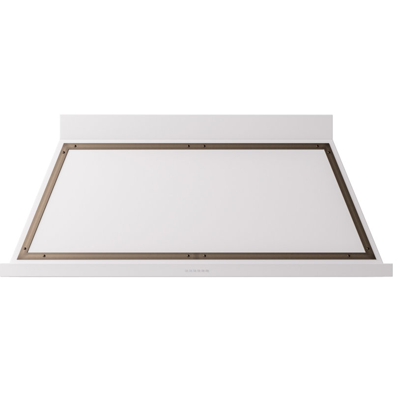 ILVE 60" Nostalgie II Noblesse 600 CFM Ducted Wall Mount Range Hood, White/Bronze