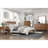Brown Finish Headboard Queen Platform Bed, Transitional Look Bed With