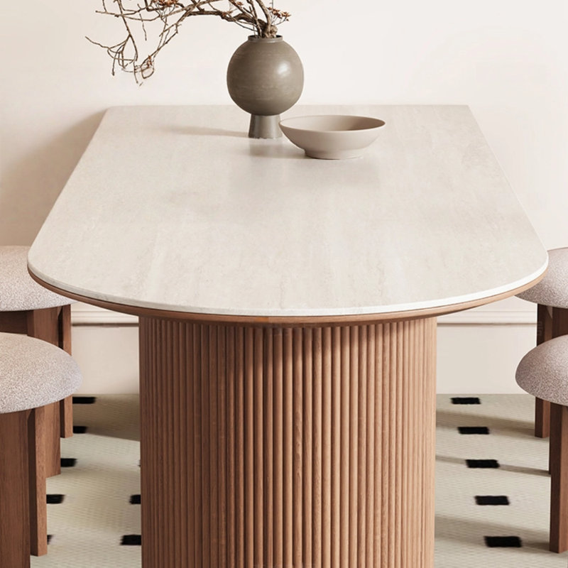 Table de salle à manger en pierre de la péninsule française, robuste, H 29,52 po x L 70,86 po x l 31,49 po