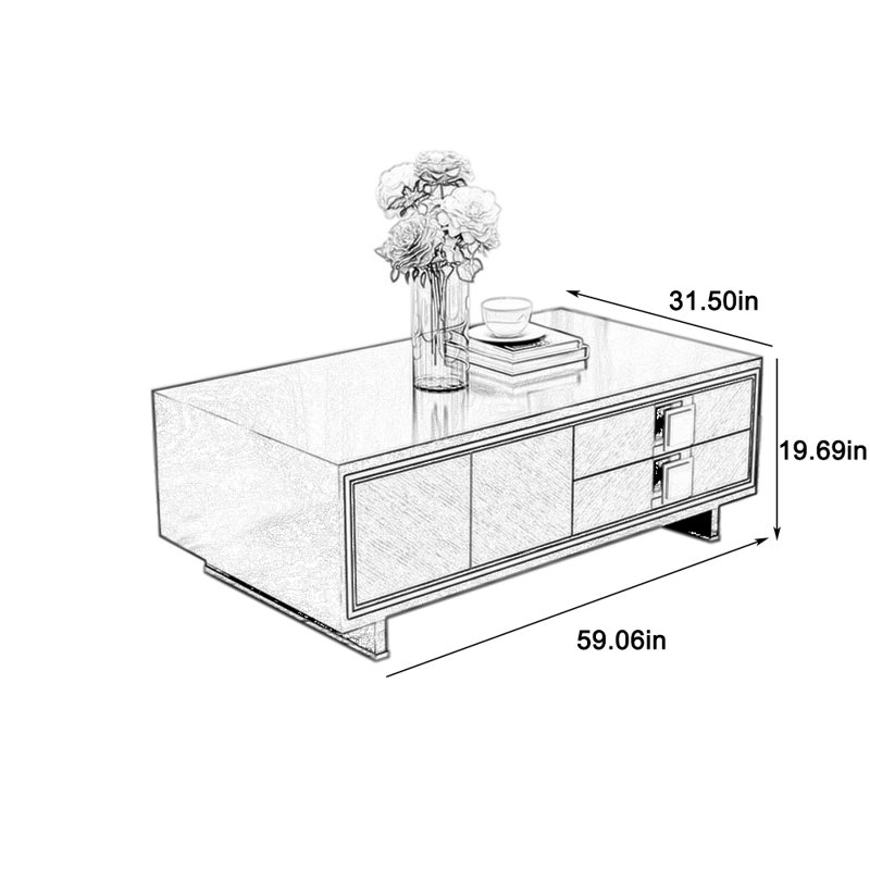 Modern minimalist light luxury coffee table
