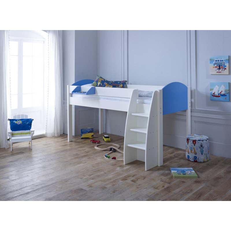 Richas European Single (90 x 200cm) Mid Sleeper Loft Bed Bed, White/Blue