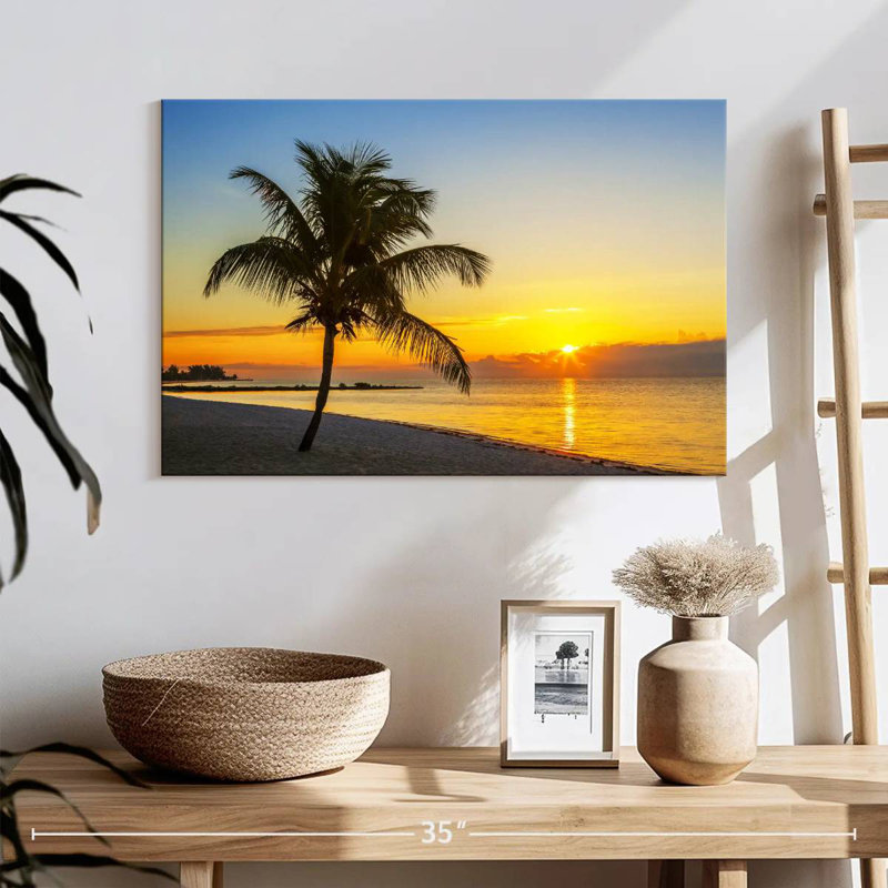 Coucher de soleil sur la plage de Lynelle Key West, H 20 po x l 30 po