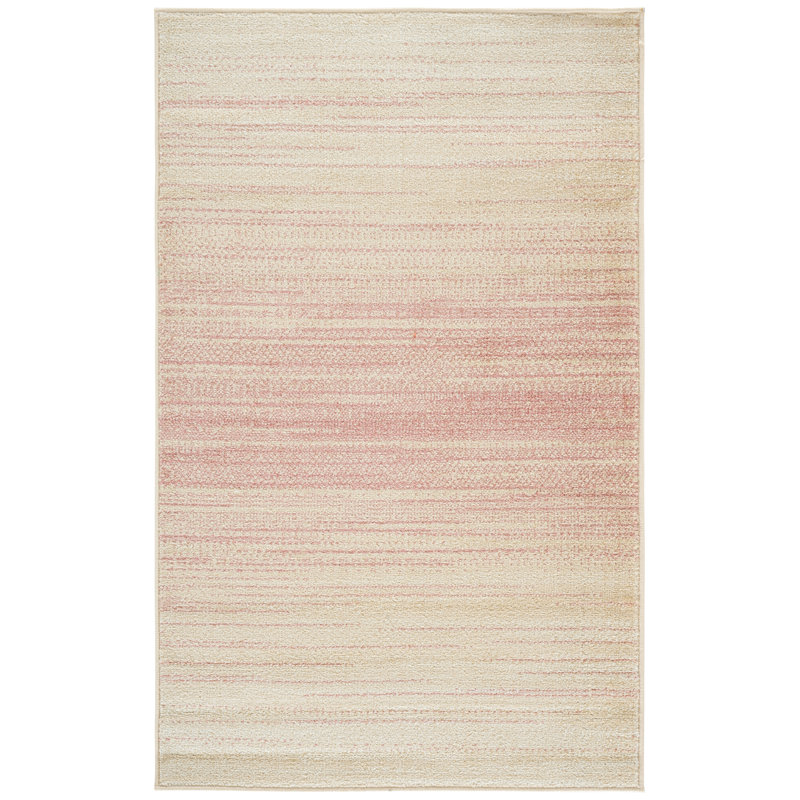 Tapis rose / ivoire Teagan, Rectangle 3 pi x 5 pi