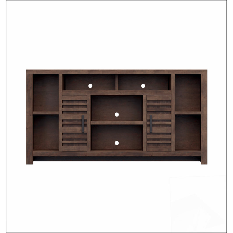 Console de 64 po pour téléviseur de 70 po ou moins, aucun assemblage requis, finition whisky, H 34 po x L 64 po x l 16 po
