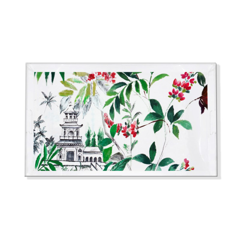 Lost Pavillion Floral No 12 Acrylic Rectangle Decorative Tray