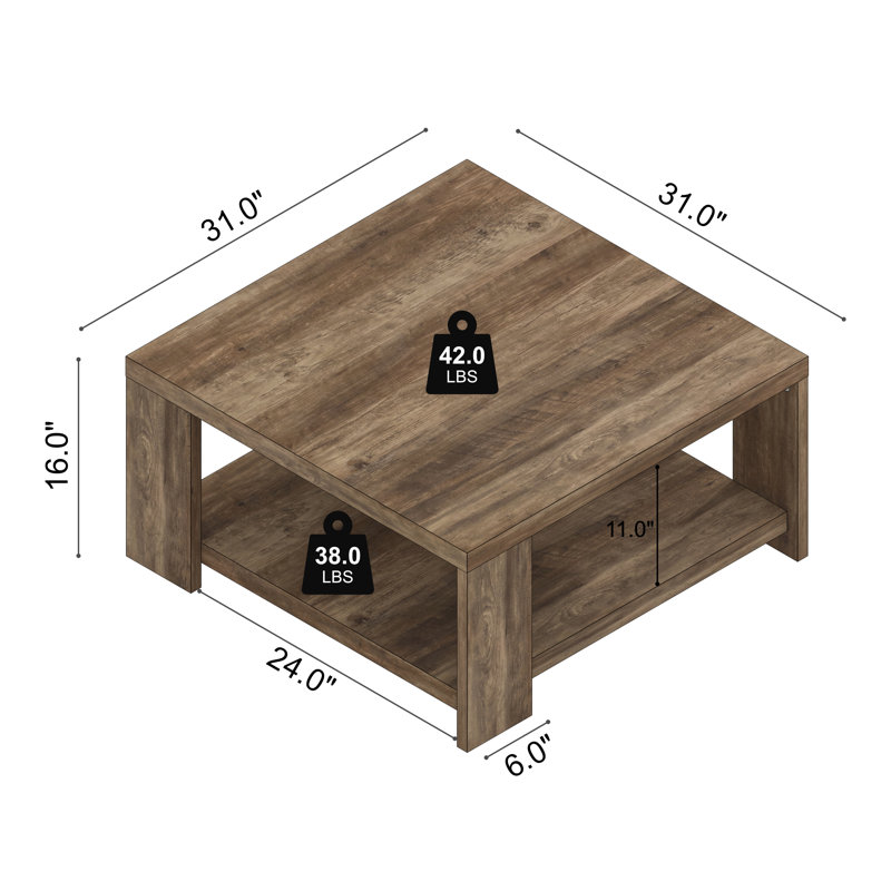 Ensemble de 2 tables basses Nathanial, Chêne noueux
