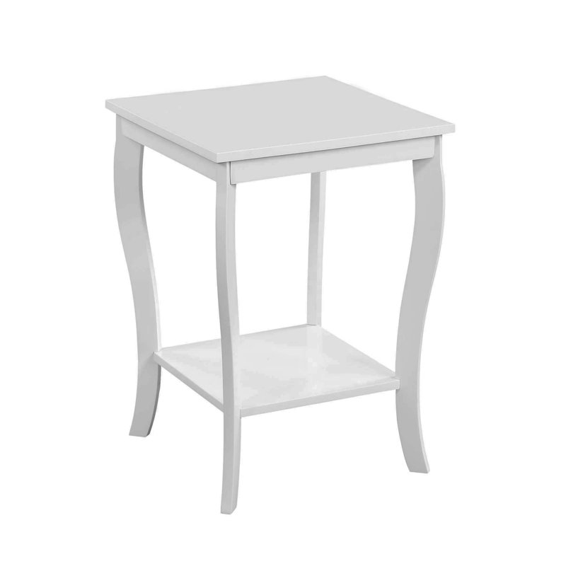 Carbin 18" W End Table with Shelf, White