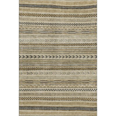 Premium Machine Washable Brennon AMF1625 Stripes Rug