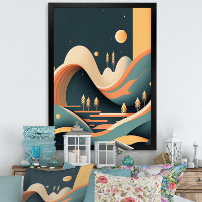 Pleine lune montagne sérénité VI - reproduction sur toile