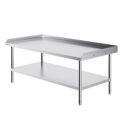 26 Inch Height Stainless Steel Work Table with 3-side Baffles, Height Shelf