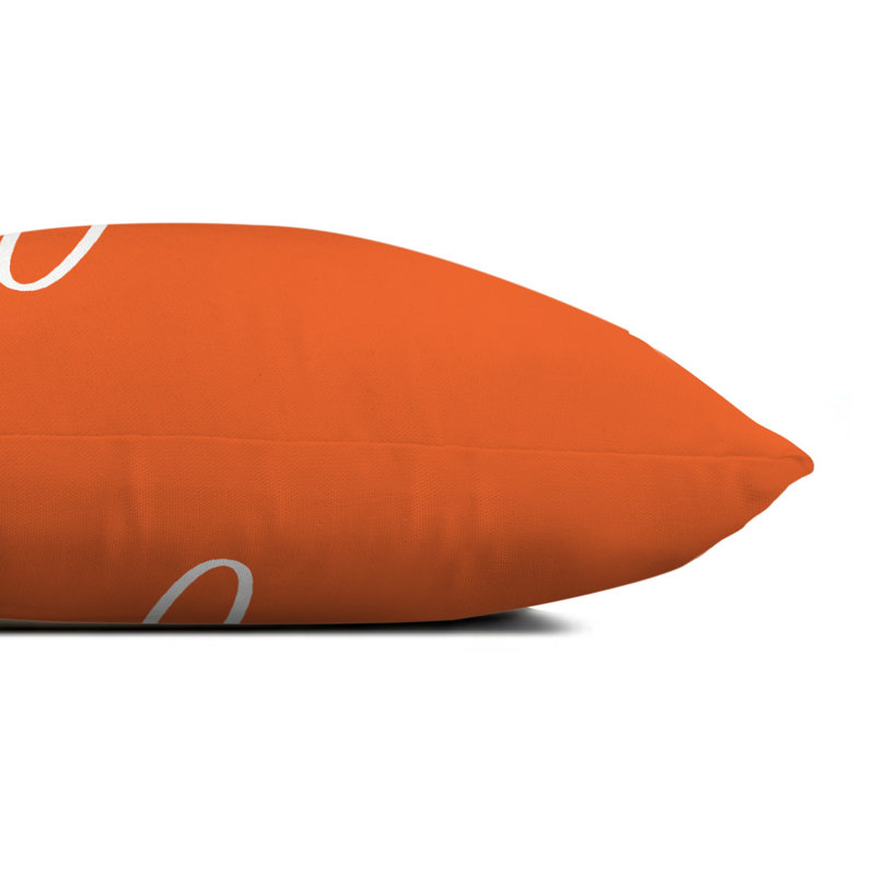 Relax Thin Outdoor Rectangular Pillow Cover & Insert, Orange/White
