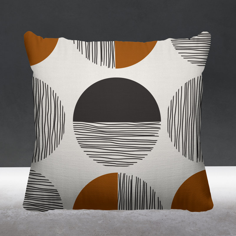 Coussin intérieur / extérieur Dubo, L 19 po x H 19 po, Orange