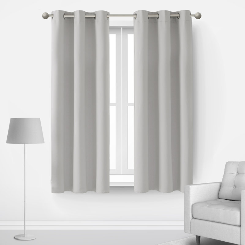 Paire de rideaux obscurcissant avec œillets Lompoc, Blanc grisâtre, L 42 po x L 54 po