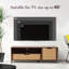 Meuble télé 55 po avec porte en corde tissée pour téléviseur de 60 po ou moins