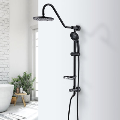 Handheld Shower And Head Trait - Simulates Natural Rainfall , Self-Cleaning Gushing, Wall Mounted Fashion, Oil-Rubbed Bronze Gleaming, Stainless Steel Constructed Icosagon Launching Awayward,