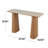 Cole And Grey Wood Console Table With Rectangle Beige Marble Tabletop