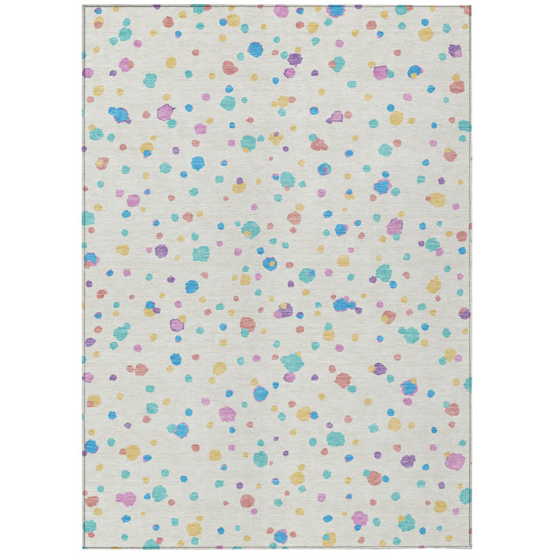 Machine Washable Indoor/Outdoor Chantille ACN2518 Geometric Rug, Ivory, Rectangle 10' x 14'