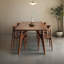 Table de salle à manger rectangulaire en bois massif brun-1097018340